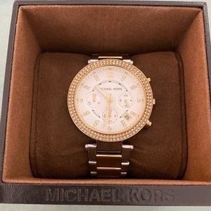 Michael Kors Parker Ladies Two Tone Watch